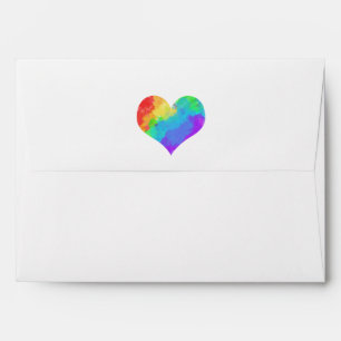 Rainbow Paint Heart Envelope