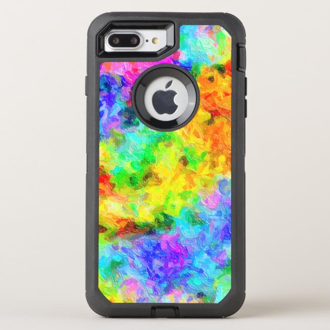 Rainbow Paint Otterbox iPhone Case (Back)