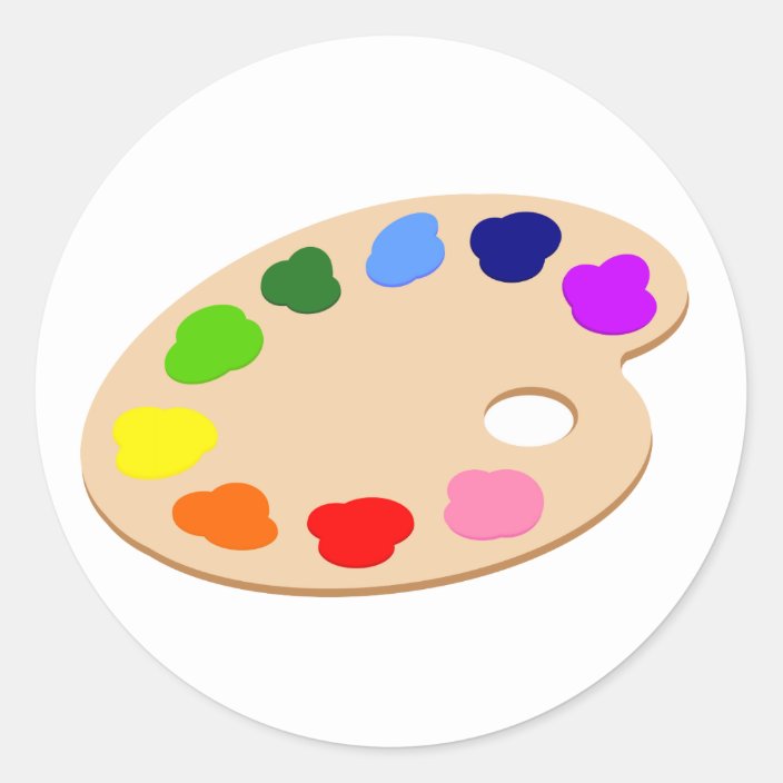 Rainbow Paint Palette Art Stickers | Zazzle.com