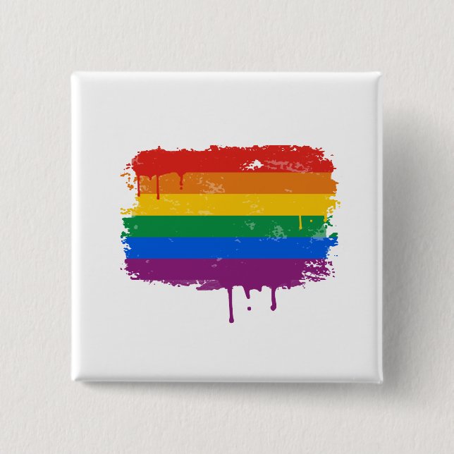 Rainbow Paint Pinback Button (Front)