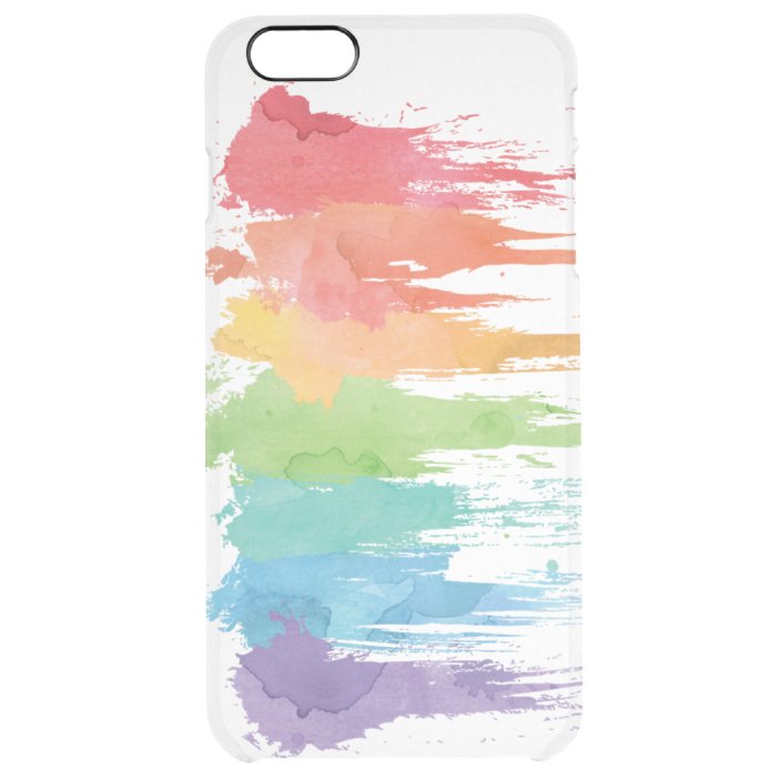 Rainbow Paint Splash Clear iPhone Case