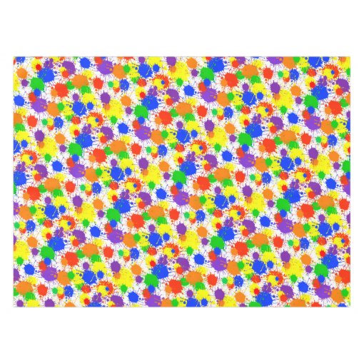 Rainbow Paint Splash Party Tablecloth Zazzle