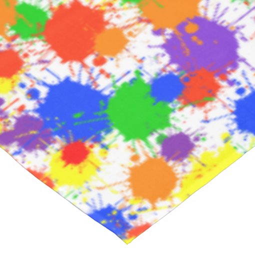 Rainbow Paint Splash Party Tablecloth Zazzle