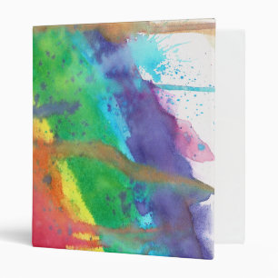 Rainbow Paint Splatter 3 Ring Binder