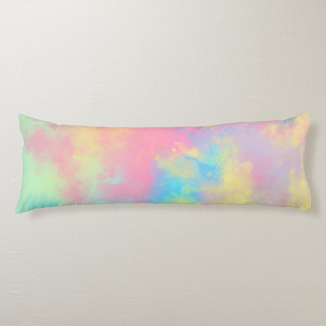 Rainbow Paint Splatter  Body Pillow (Front)