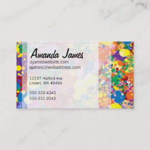 Rainbow Paint Splatter Business Card