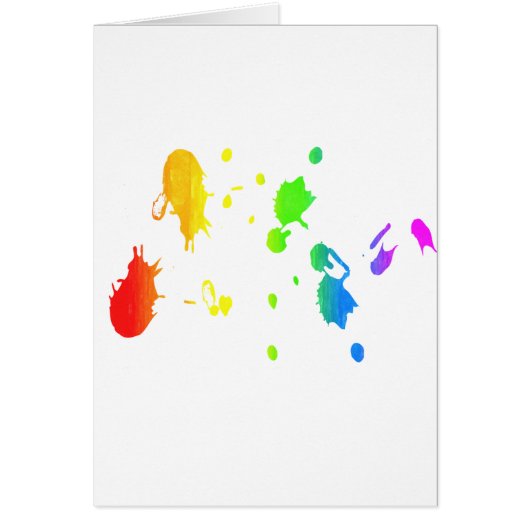 Rainbow paint-splatter cards (Front)