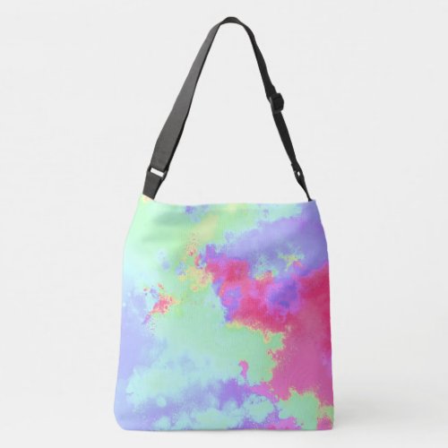 Rainbow  Paint Splatter  Crossbody Bag