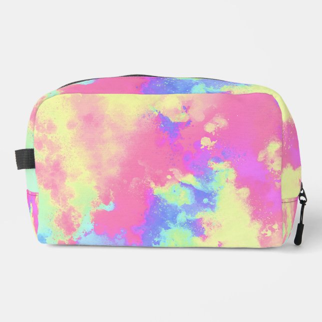 Rainbow Paint Splatter effect Dopp Kit (Front)