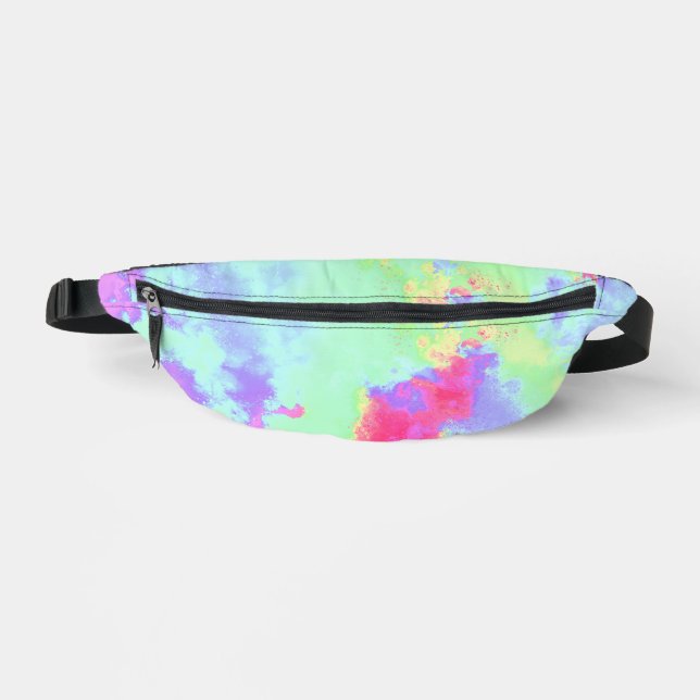 Rainbow Paint Splatter effect  Fanny Pack (Front)