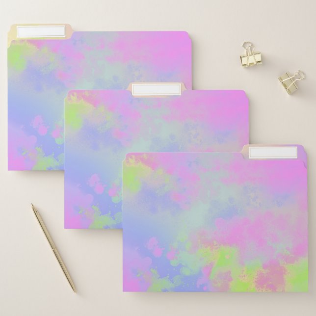 Rainbow Paint Splatter effect  File Folder (Set)