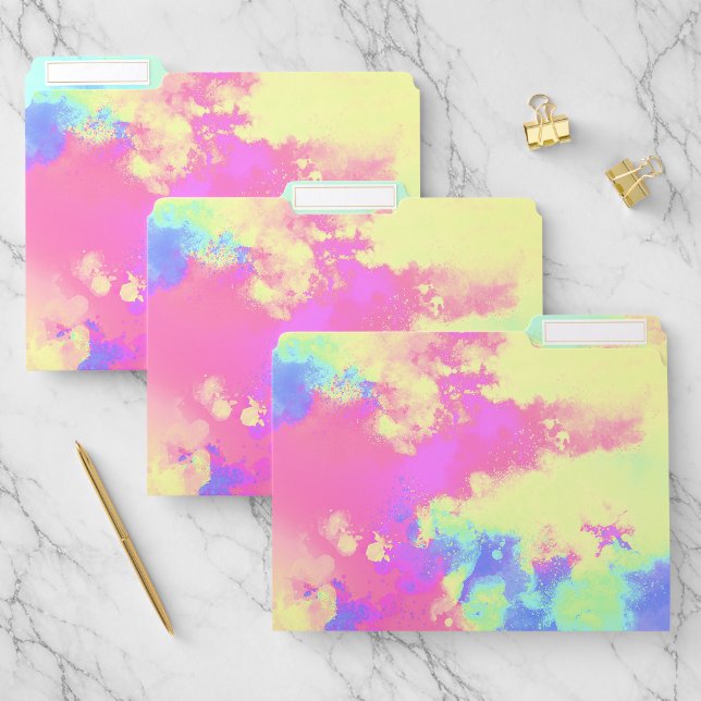 Rainbow Paint Splatter effect  File Folder (Set)