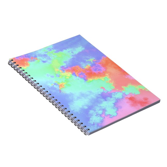 Rainbow Paint Splatter effect Orange green blue Notebook (Right Side)
