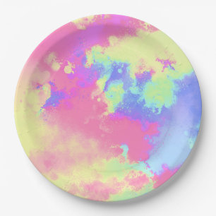 Rainbow Paint Splatter effect Paper Plates