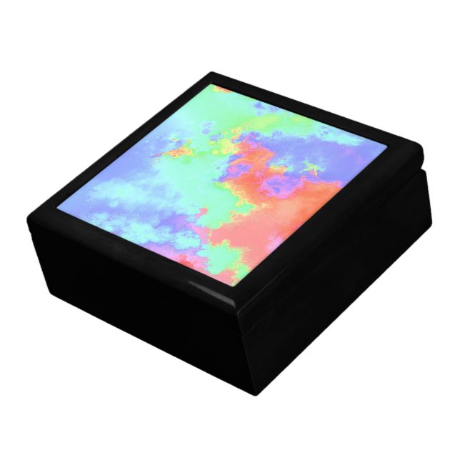 Rainbow Paint Splatter Effect Pink Gift Box (Side)