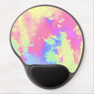 Rainbow Paint Splatter effect yellow Pink Gel Mouse Pad
