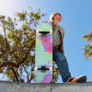 Rainbow Paint Splatter Skateboard