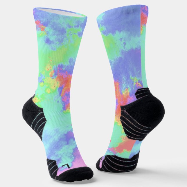 Rainbow Paint Splatter  Socks (Angled)