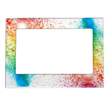 Rainbow Paint Splatter Style Magnetic Frame