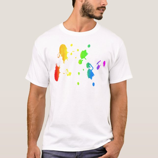 Rainbow paint-splatter T-Shirt (Front)
