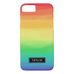 Rainbow Paint Strokes | Custom Name iPhone 8/7 Case