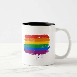 Rainbow Paint Two-Tone Coffee Mug