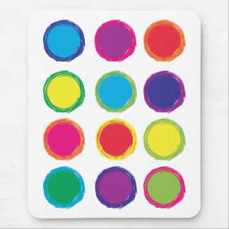 Rainbow Painted Circle Blue Pink Yellow Orange Mouse Pad