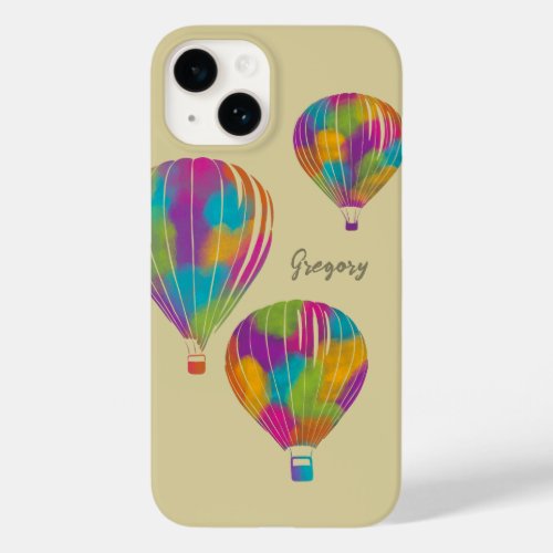 Rainbow Painted Hot Air Balloons Personalized Case_Mate iPhone 14 Case