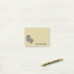 Rainbow Painted Hot Air Balloons Personalized Post-it Notes