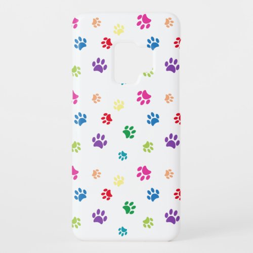 Rainbow Painted Paw Prints Case_Mate Samsung Galaxy S9 Case