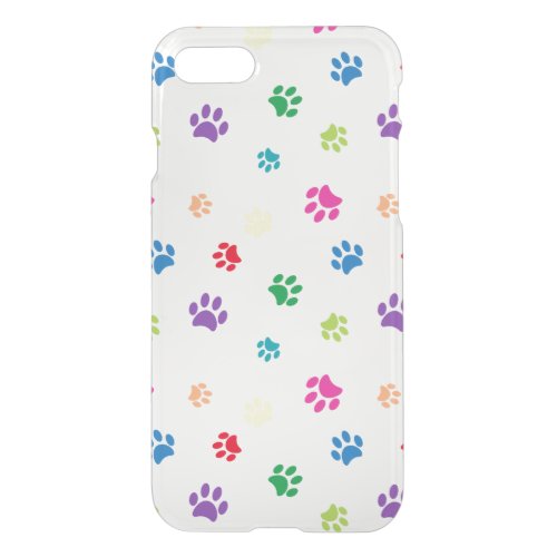 Rainbow Painted Paw Prints iPhone SE87 Case