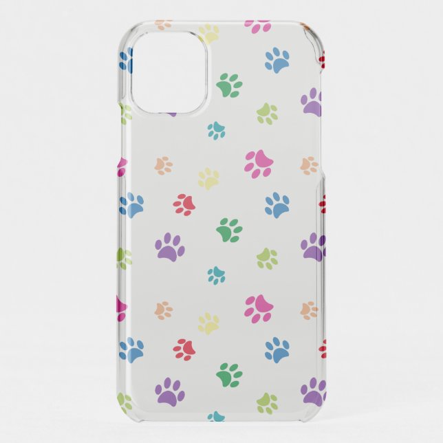 Rainbow Painted Paw Prints Uncommon iPhone Case (Back)