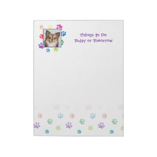 Rainbow Painted Paw Prints with Photo Insert Notepad