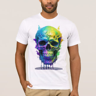 Rainbow painted skull T-Shirt