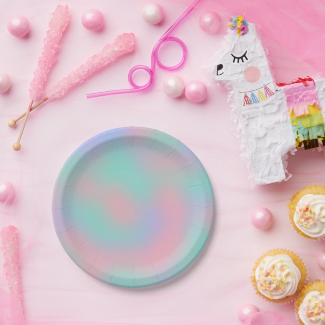 Rainbow Painting Texture Pattern  Paper Plates (Party)