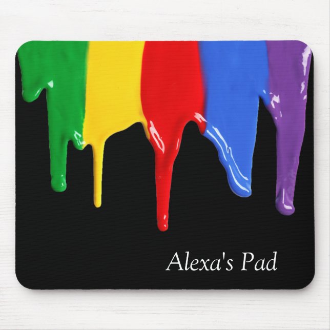 Rainbow Paints Drips Mouse Pad (Front)