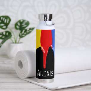 Rainbow Paints Drips Water Bottle