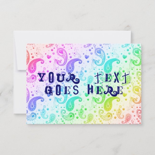 rainbow paisley invitation (Front)