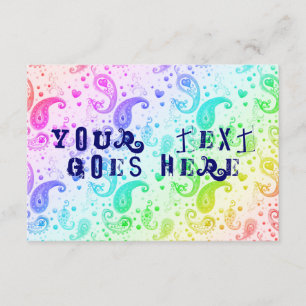 rainbow paisley invitation