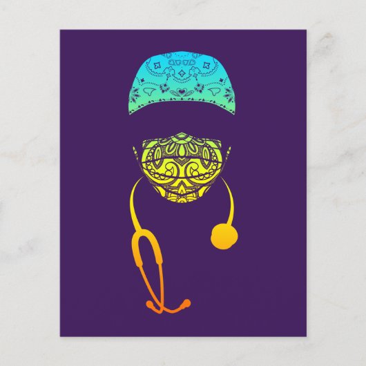 rainbow paisley med mask (Front)