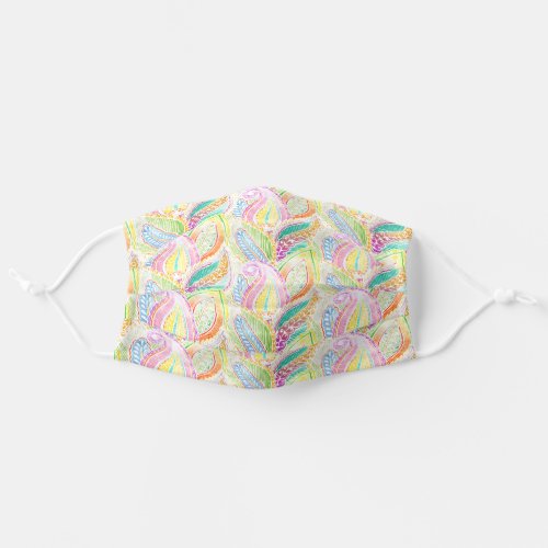 Rainbow Paisley Pattern Abstract Floral Adult Cloth Face Mask