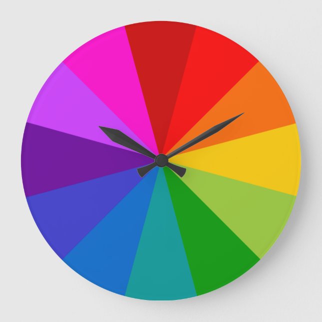 Rainbow Palette  Wall Clock No Numbers (Front)