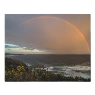 Rainbow Palm Beach Wave Coastal Destiny's Destiny Faux Canvas Print