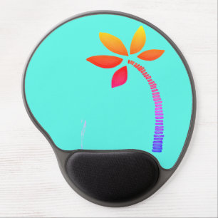 Rainbow palm tree drawing with blue background gel mouse pad