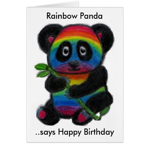 RAINBOW PANDA BIRTHDAY CARD DAUGHTER SON ETC