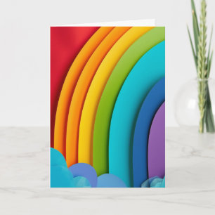 Rainbow Paper Cutout Collage Card
