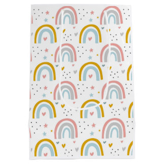 Rainbow Paper Gift Bag for Birthday , Baby Shower
