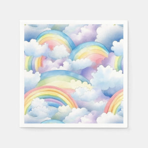 Rainbow Paper Napkins, Birthday Baby Shower Decor Napkins