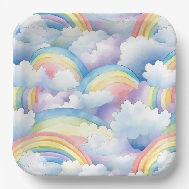 Rainbow  paper plates (Front)