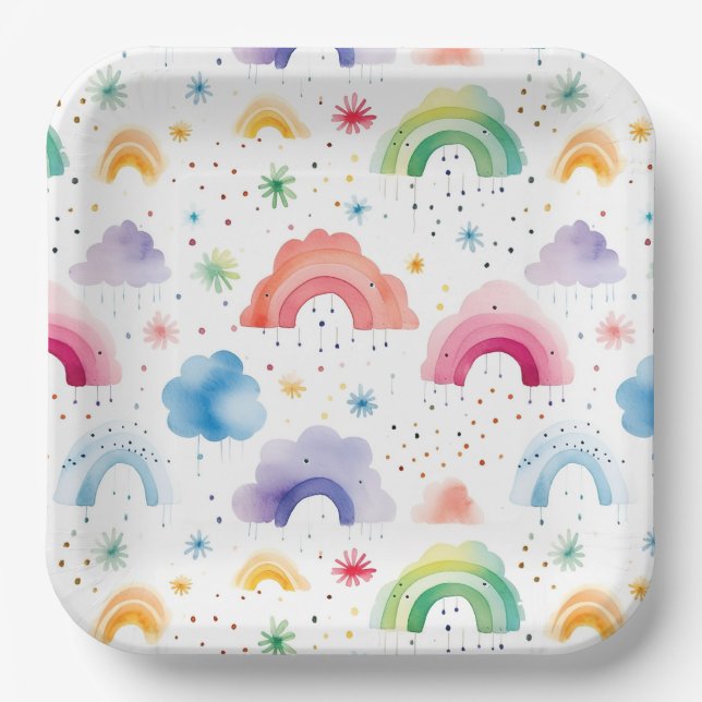 Rainbow Paper Plates (Front)